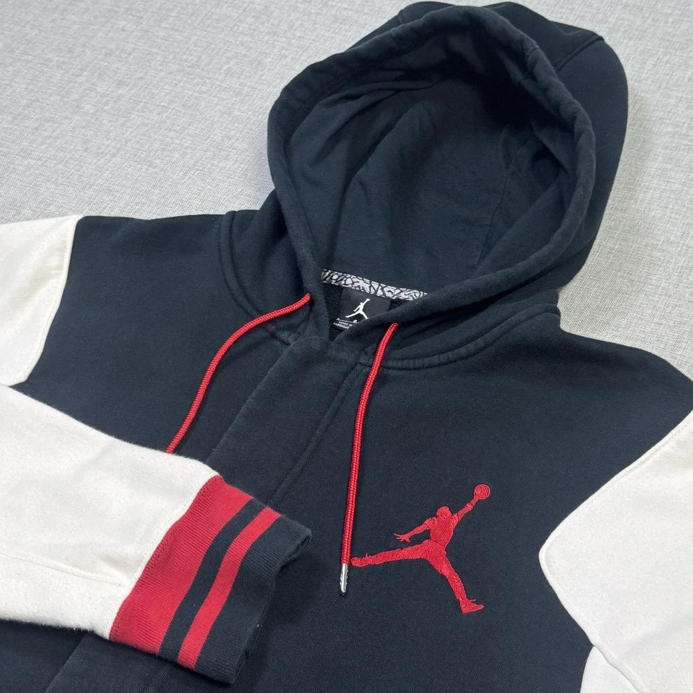 Nike Air Jordan Varsity Hoodie Mens Large Multicolor Jumpman Snap Button
